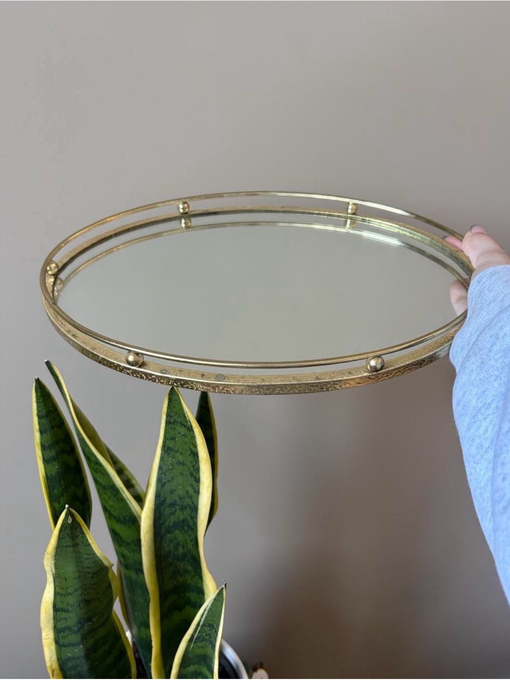 Gold Mirrored Decorative Tray - Elegant Home Bath Accent